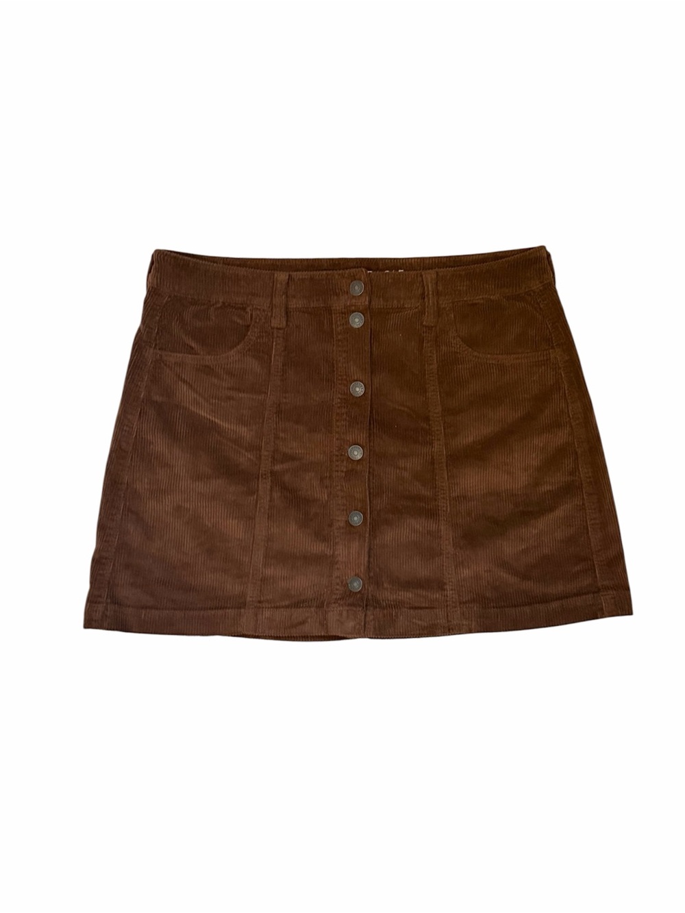 American Eagle Outfitters Brown Corduroy Button-Front Fall autumn Mini Skirt